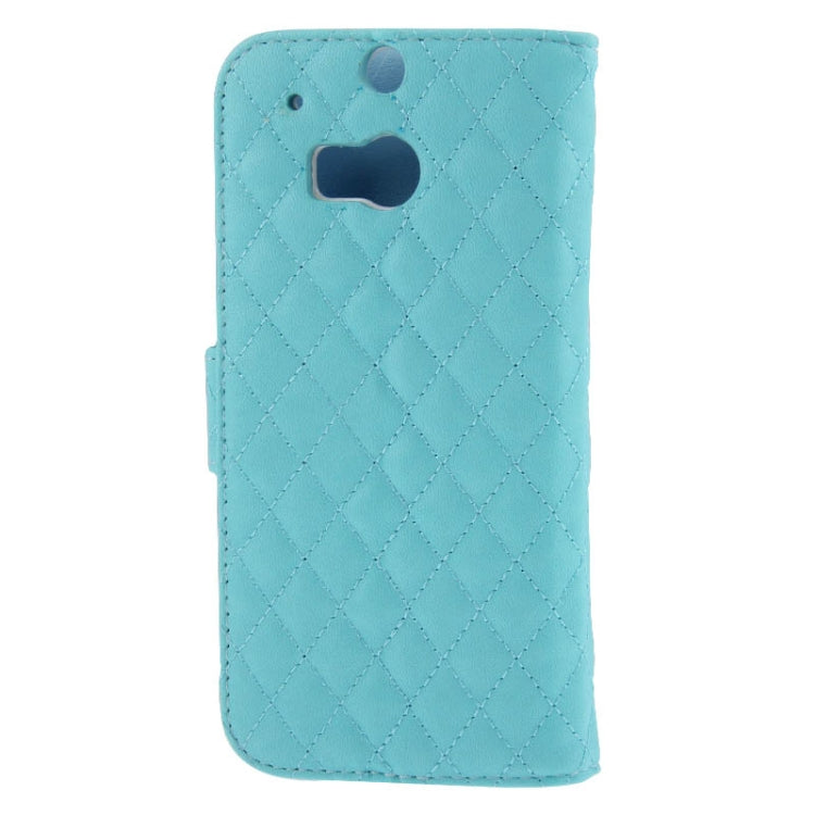 Plaid Texture Leather Case with Credit Card Slot & Holder for HTC One / M8