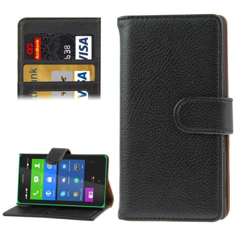 Litchi Texture Flip Leather Case with Card Slots & Holder for Nokia XL