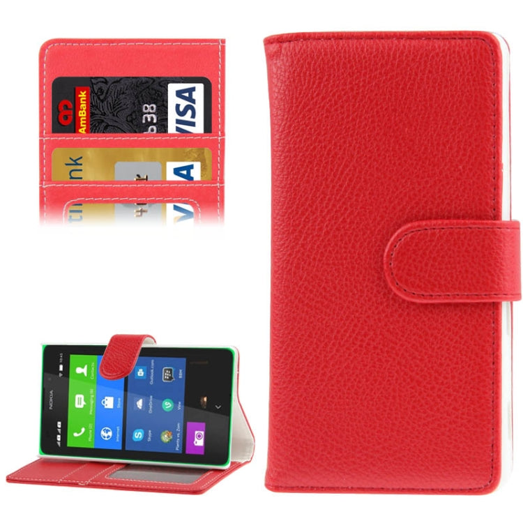 Litchi Texture Flip Leather Case with Card Slots & Holder for Nokia XL