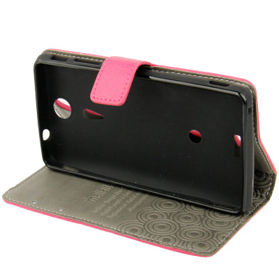 Cross Texture Leather Case with Holder & Credit Card Slots for Sony Xperia GX / TX / LT29i