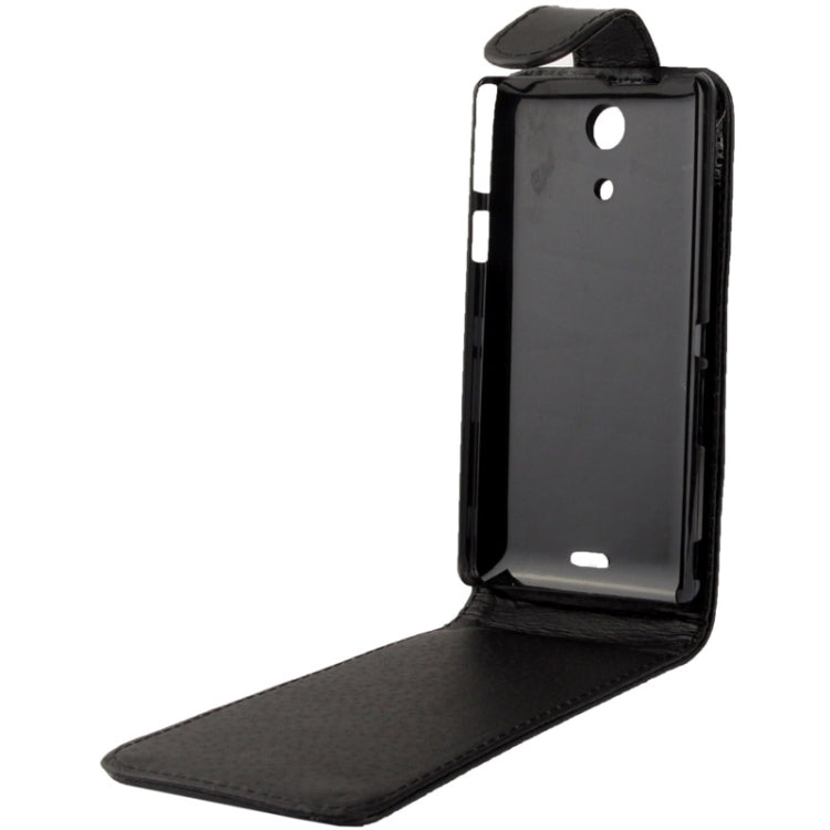 Vertical Flip Soft Leather Case for Sony Xperia ZR / M36H / C5502  (Black)
