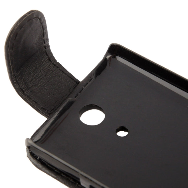Vertical Flip Soft Leather Case for Sony Xperia ZR / M36H / C5502  (Black)