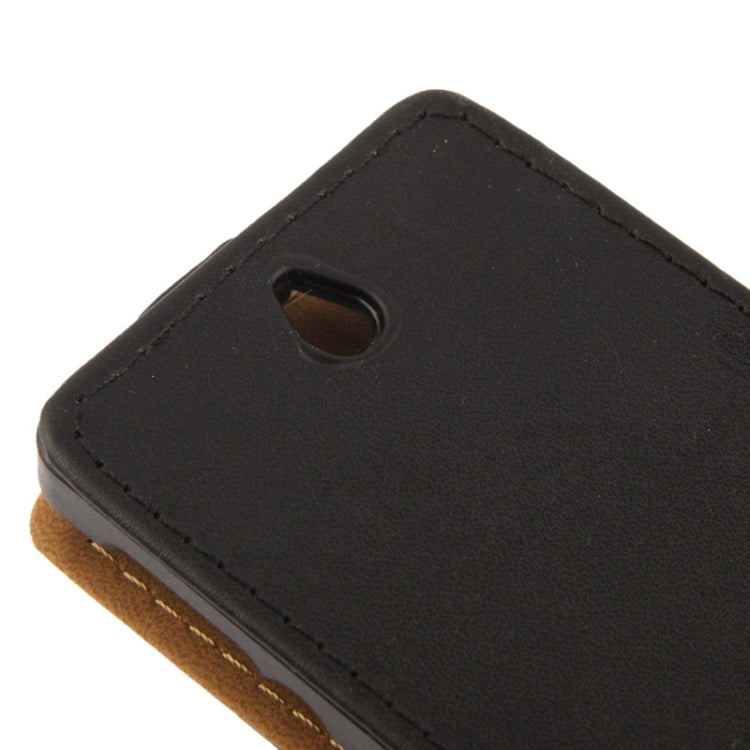 Vertical Flip Leather Case for Sony Xperia E Dual / C1605 (Black)