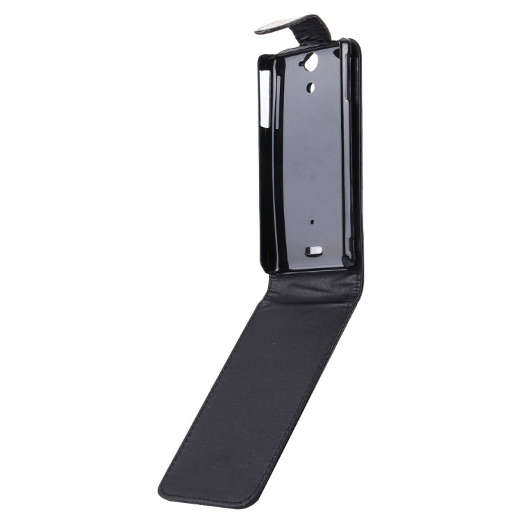 Vertical Flip Soft Leather Case for Sony Xperia V / LT25i(Black)