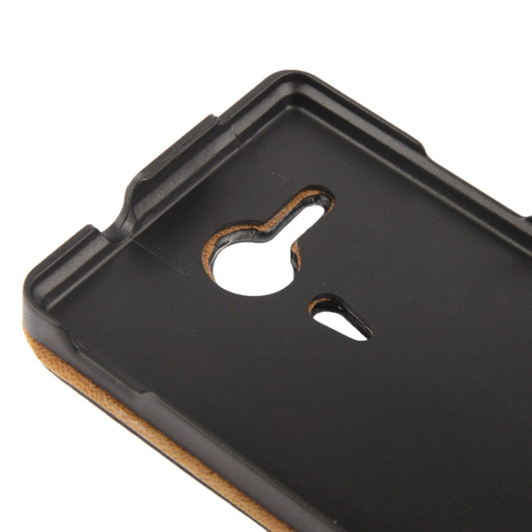 High Quality Vertical Flip Leather Case for Sony Xperia SP / M35h  (Black)