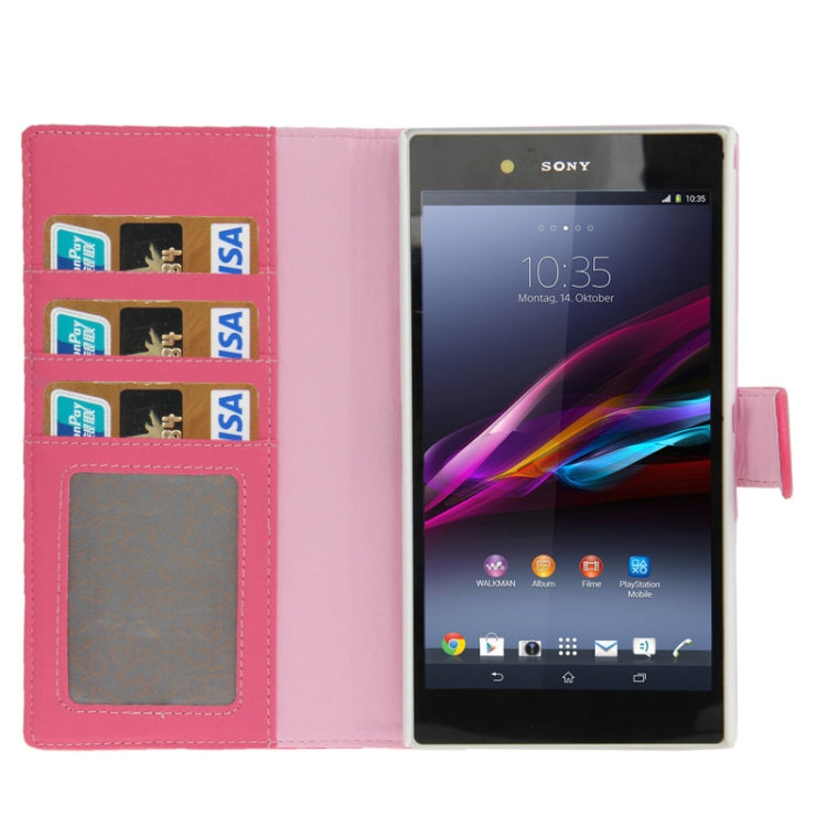 Litchi Texture Horizontal Flip Leather Case with Credit Card Slots & Holder for Sony Xperia Z Ultra / XL39h