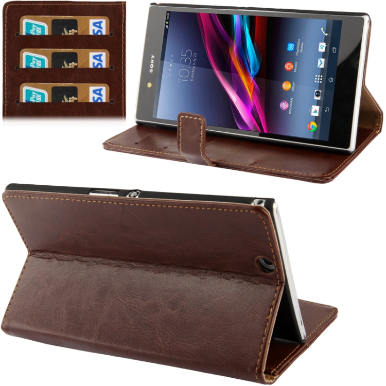 Fine Sheepskin Texture Flip Leather Case with Credit Card Slots & Holder for Sony Xperia Z Ultra / XL39h