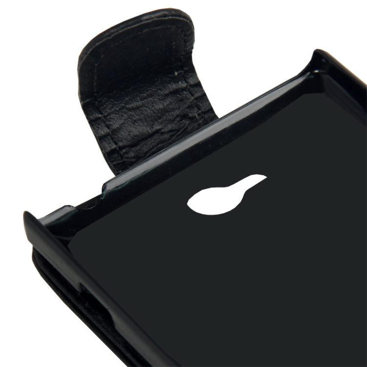 Vertical Flip Leather Case for Sony Xperia C / S39h (Black)