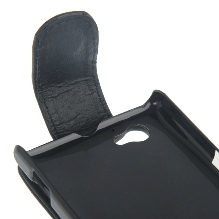 Vertical Flip Leather Case for Sony Xperia M / C1905  (Black)