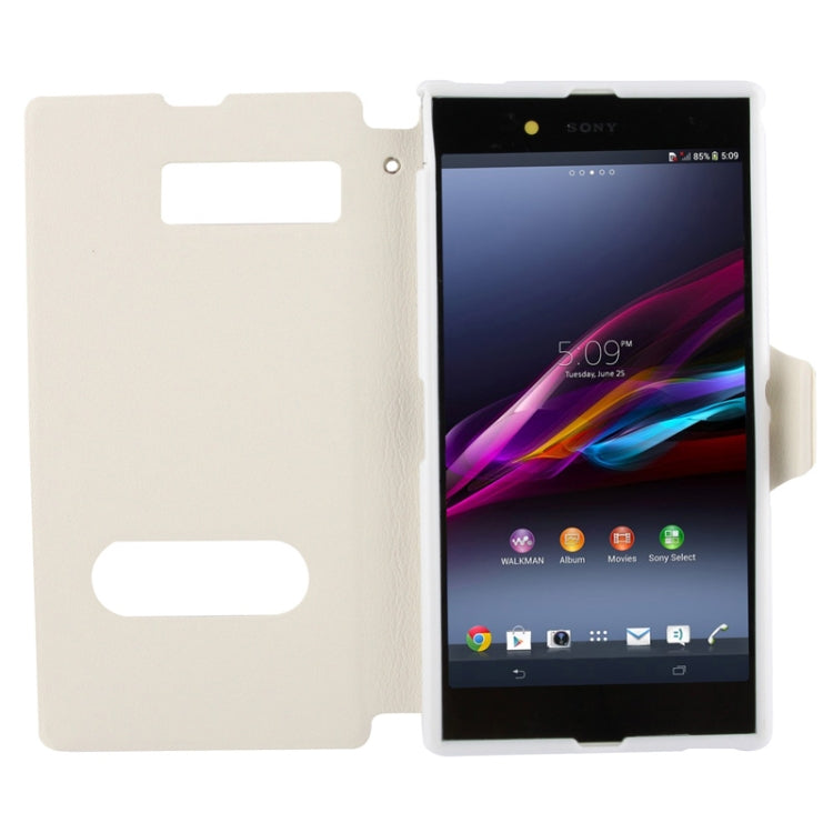 Pebble Texture Leather Case with Call Display ID & Holder for Sony Xperia Z Ultra / XL39H