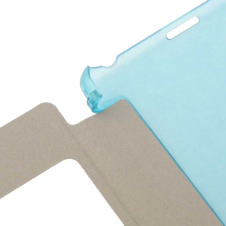 Flip Leather Cover Transparent Frosted Plastic Case with Call Display ID for Sony Xperia Z1 / L39h / Honami / C6902 / Xperia i1