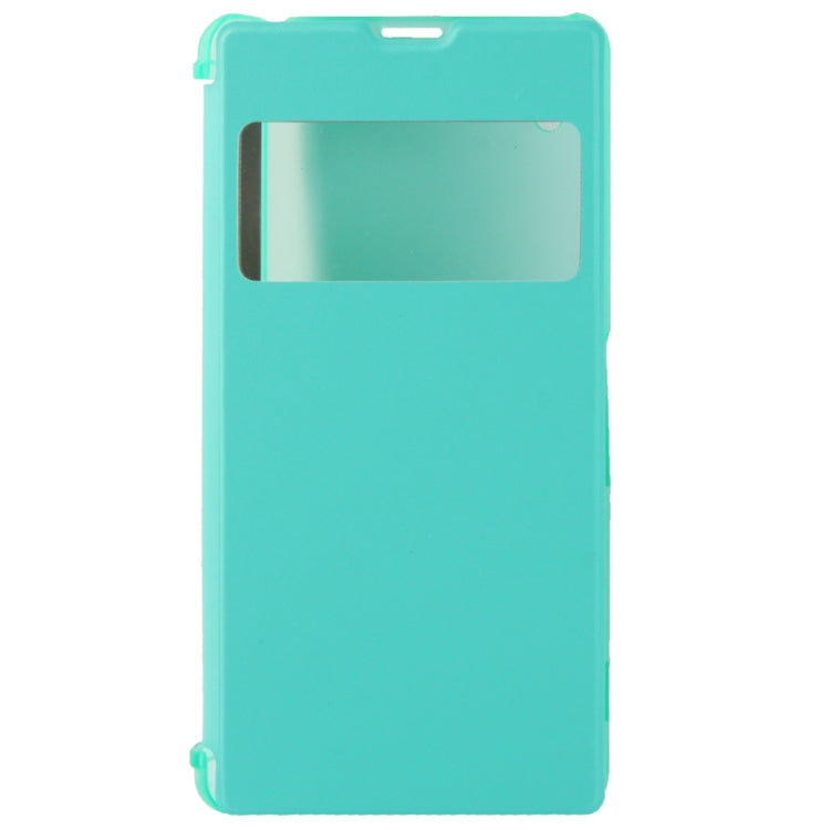 Flip Leather Cover Transparent Frosted Plastic Case with Call Display ID for Sony Xperia Z1 / L39h / Honami / C6902 / Xperia i1