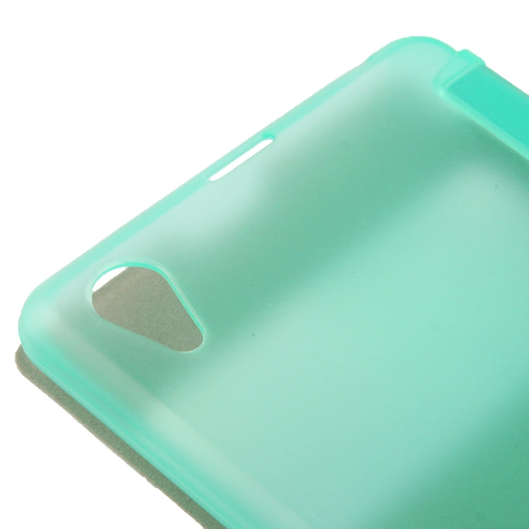 Flip Leather Cover Transparent Frosted Plastic Case with Call Display ID for Sony Xperia Z1 / L39h / Honami / C6902 / Xperia i1