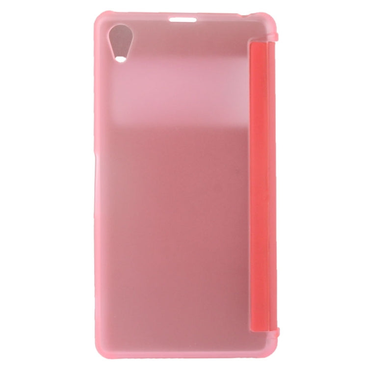 Flip Leather Cover Transparent Frosted Plastic Case with Call Display ID for Sony Xperia Z1 / L39h / Honami / C6902 / Xperia i1