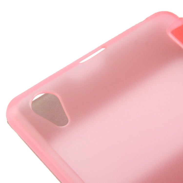 Flip Leather Cover Transparent Frosted Plastic Case with Call Display ID for Sony Xperia Z1 / L39h / Honami / C6902 / Xperia i1