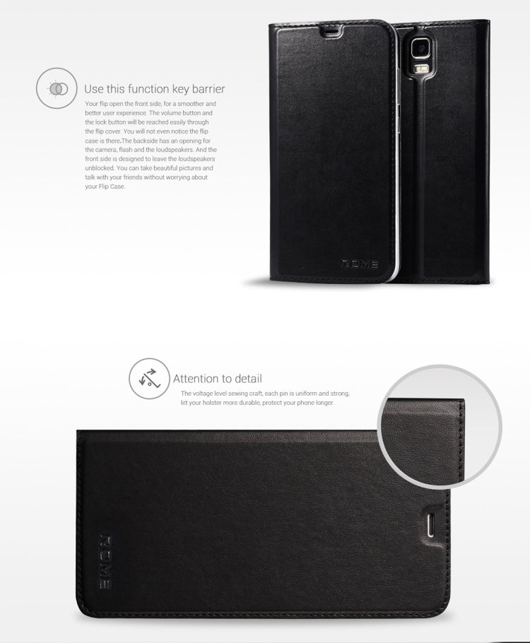 For UMI  ROME / For UMI  ROME X Horizontal Flip Smart Leather Case with Wake-up / Sleep Function(Black)