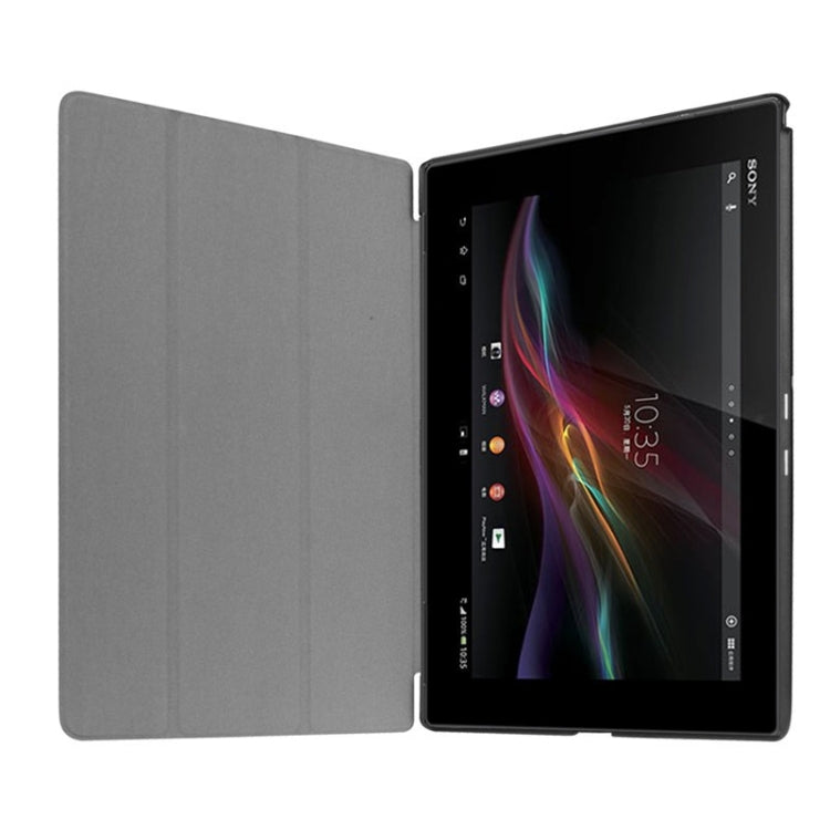 Cross Texture Horizontal Flip Leather Case with 3-folding Holder for Sony Xperia Z4 Tablet