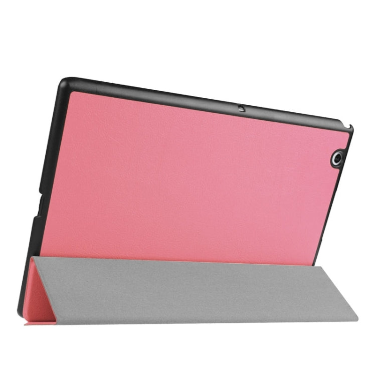 Cross Texture Horizontal Flip Leather Case with 3-folding Holder for Sony Xperia Z4 Tablet