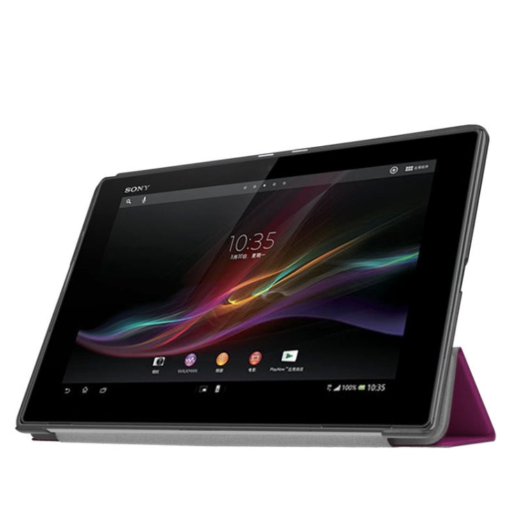 Cross Texture Horizontal Flip Leather Case with 3-folding Holder for Sony Xperia Z4 Tablet