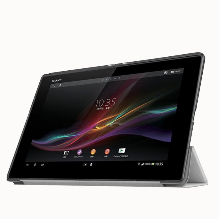 Cross Texture Horizontal Flip Leather Case with 3-folding Holder for Sony Xperia Z4 Tablet