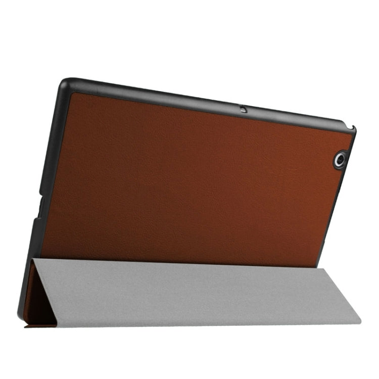 Cross Texture Horizontal Flip Leather Case with 3-folding Holder for Sony Xperia Z4 Tablet