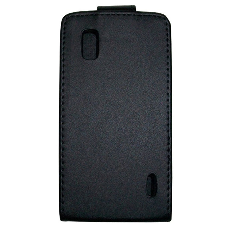 Pure Color Vertical Flip Soft Leather Case for LG Nexus 4 / E960(Black)
