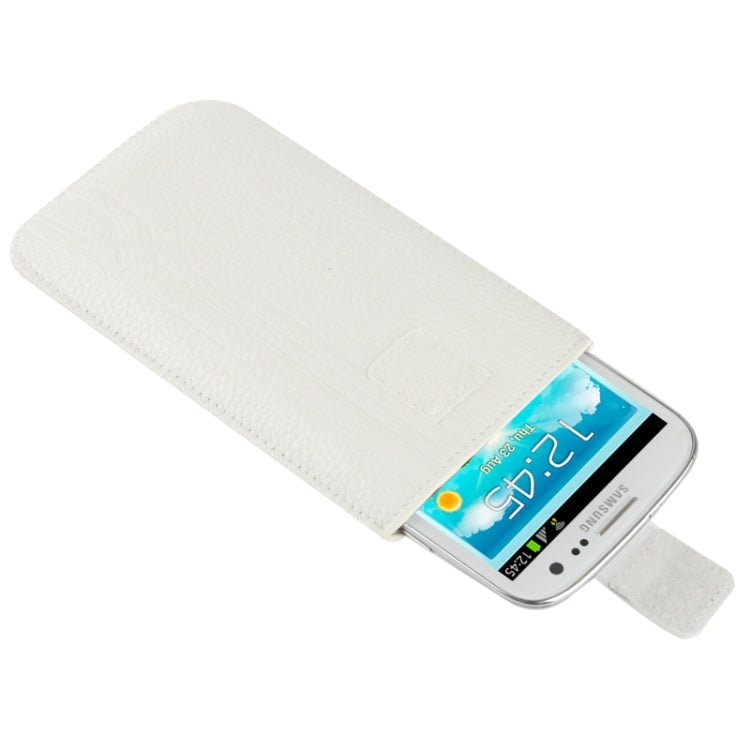 Litchi Texture Leather Case Pocket Sleeve Bag with Pull Up Tab for LG P920 / Optimus 3D / Nokia Lumia 925 / 720 / 920 / Sony LT26i / LT29i / M35h / LT18i / HTC One S / HTC G18 / G19 / BlackBerry Z10 / Motorola XT910 / LG P705 / Samsung i9190 / i9100
