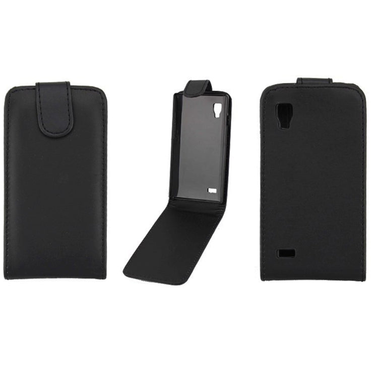 Pure Color Vertical Flip Soft Leather Case for LG P760 Optimus L9(Black)