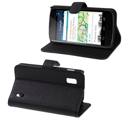 Litchi Texture Leather Case with Credit Card Slot & Holder for LG E960 Nexus 4