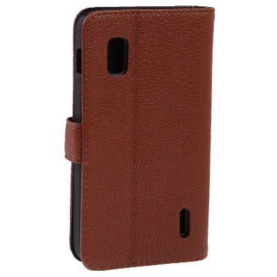 Litchi Texture Leather Case with Credit Card Slot & Holder for LG E960 Nexus 4