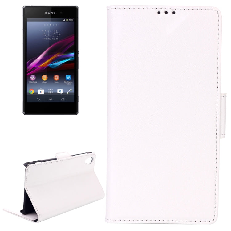 Oil Leather Case with Credit Card Slot & Holder for Sony Xperia Z1 / L39h