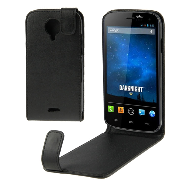 Vertical Flip Leather Case for Wiko Darknight(Black)