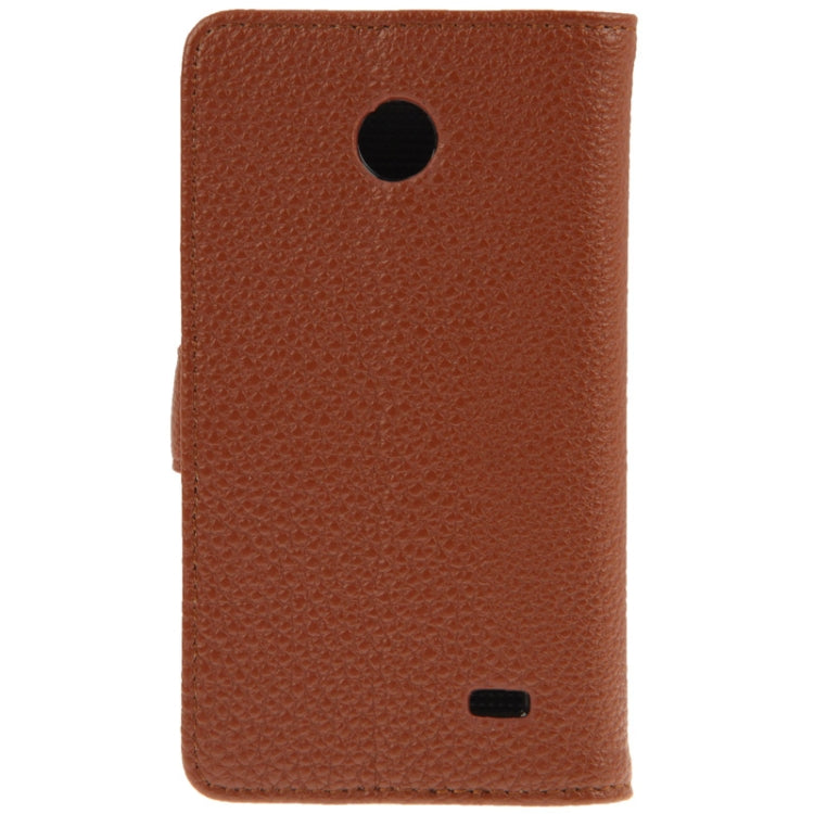 Litchi Texture Leather Case with Holder & Credit Card Slot for Nokia X