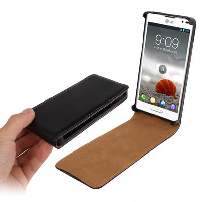 Pure Color Vertical Flip Leather Case for LG P760 / Optimus L9 / P768 (Black)