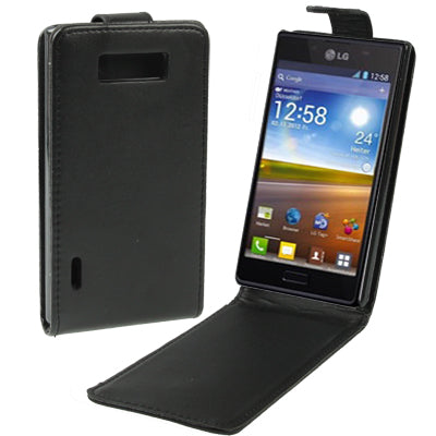 Vertical Flip Leather Case for LG Optimus L7 / P700(Black)