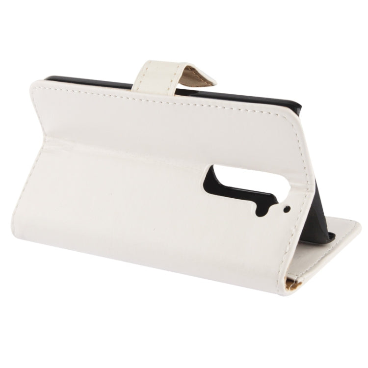 Crazy Horse Texture Leather Case with Credit Card Slot & Holder for LG Optimus G2 / D801 / F320 / F340L / LS980  (White)