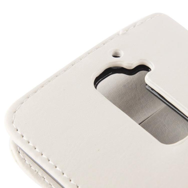 Crazy Horse Texture Leather Case with Credit Card Slot & Holder for LG Optimus G2 / D801 / F320 / F340L / LS980  (White)