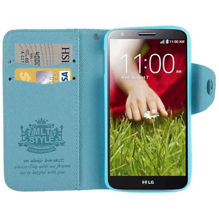 Cross Texture Leather Case with Credit Card Slot & Holder for LG Optimus G2 / D801 / F320 / F340L / LS980