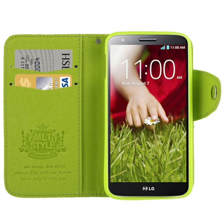 Cross Texture Leather Case with Credit Card Slot & Holder for LG Optimus G2 / D801 / F320 / F340L / LS980