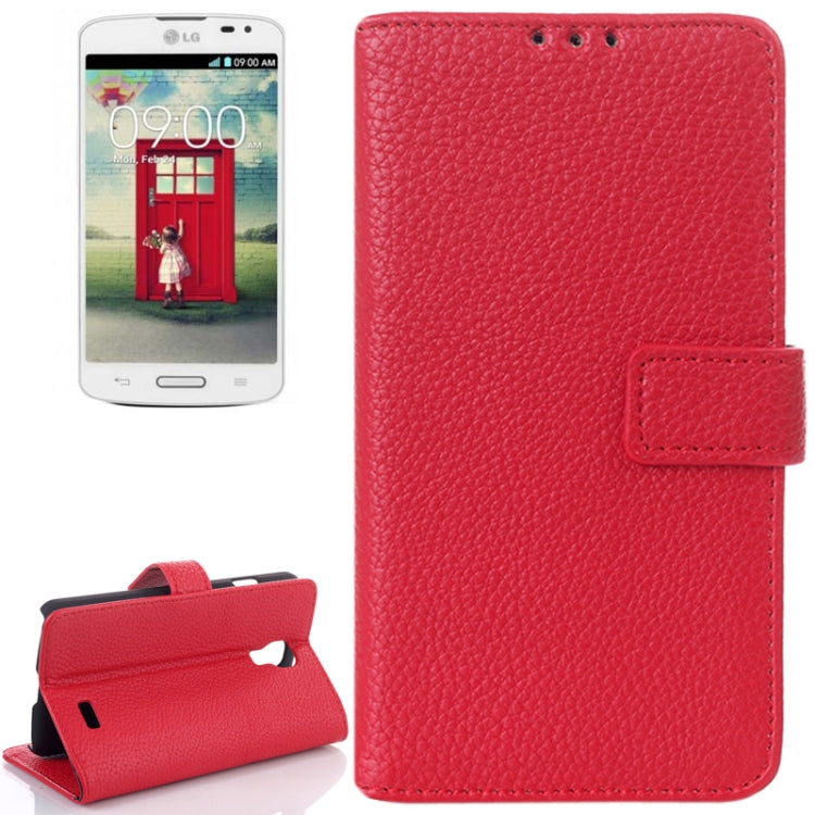 Litchi Texture Flip Leather Case with Card Slots & Holder for LG F70