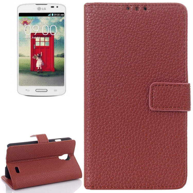 Litchi Texture Flip Leather Case with Card Slots & Holder for LG F70