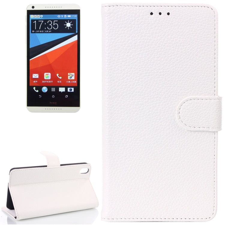 Litchi Texture Flip Leather Case with Card Slots & Holder for HTC Desire 816