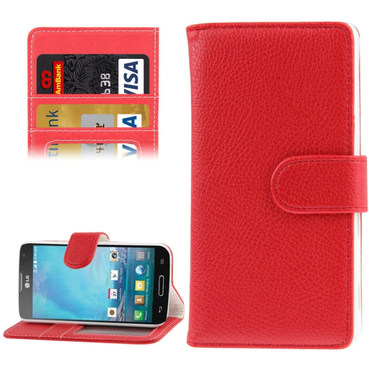 Litchi Texture Flip Leather Case with Card Slots & Holder for LG L90 / D405