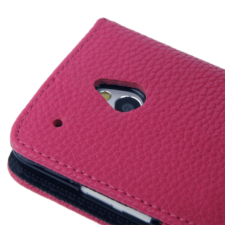 Litchi Texture Leather Case with Credit Card Slot & Holder for HTC One mini / M4
