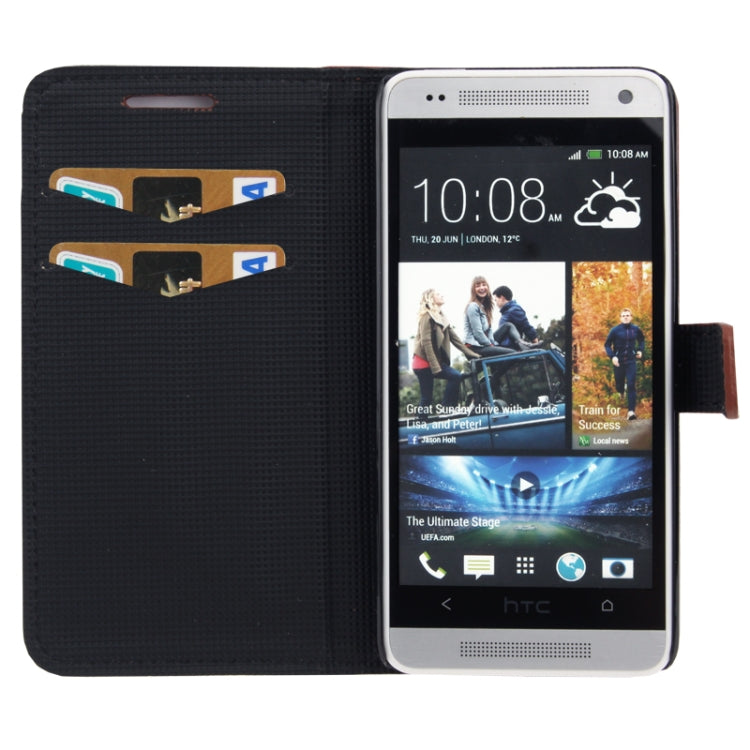 Litchi Texture Leather Case with Credit Card Slot & Holder for HTC One mini / M4