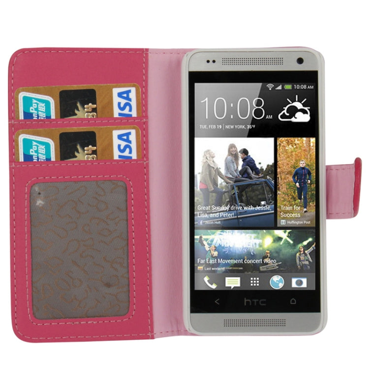 Litchi Texture Horizontal Flip Leather Case with Credit Card Slots & Holder for HTC One mini / M4