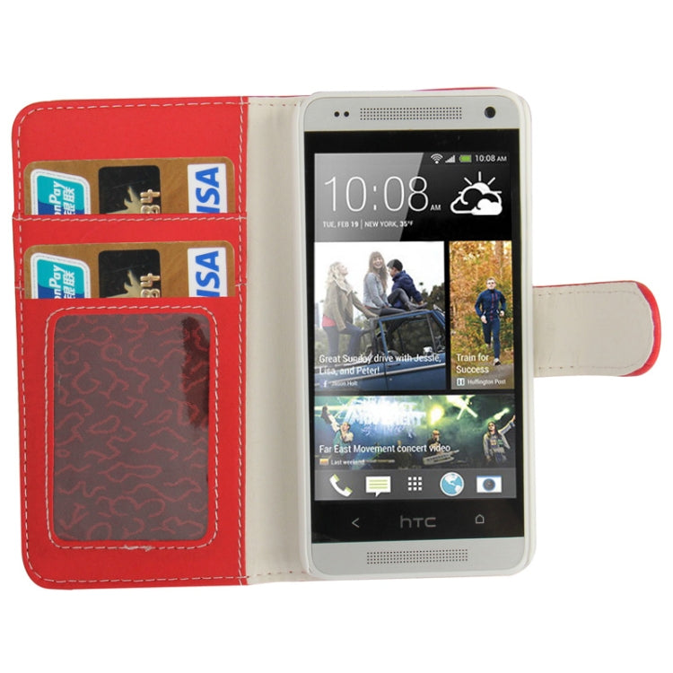 Litchi Texture Horizontal Flip Leather Case with Credit Card Slots & Holder for HTC One mini / M4