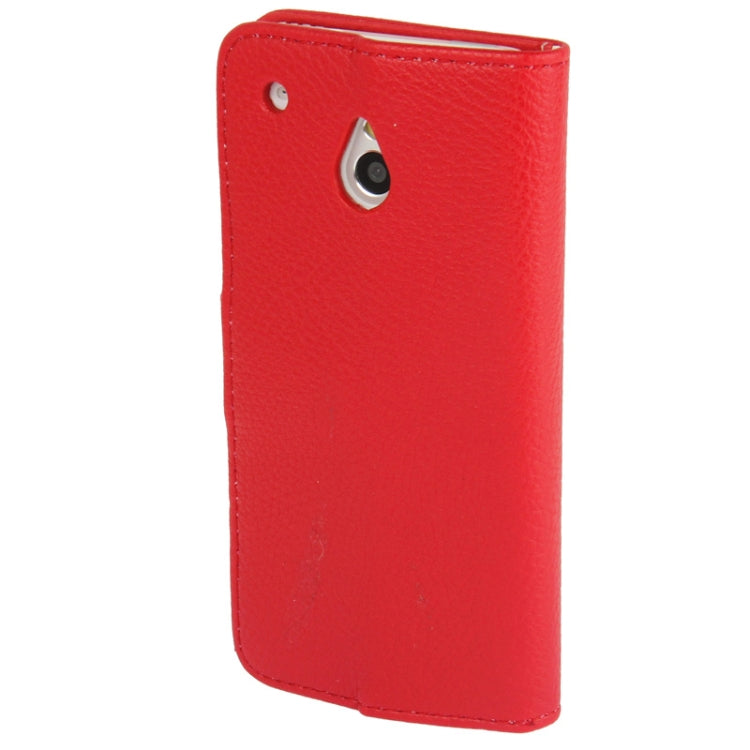 Litchi Texture Horizontal Flip Leather Case with Credit Card Slots & Holder for HTC One mini / M4