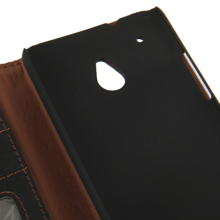 Litchi Texture Horizontal Flip Leather Case with Credit Card Slots & Holder for HTC One mini / M4
