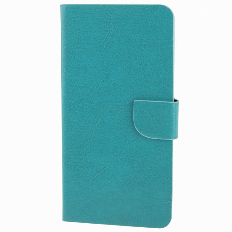 Crazy Horse Texture Horizontal Flip Leather Case with Credit Card Slots & Holder for HTC One mini / M4 (Turquoise)